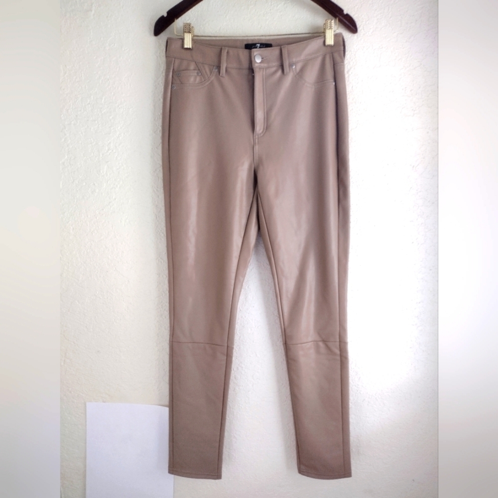 7 For All Mankind vegan leather high rise skinny pants